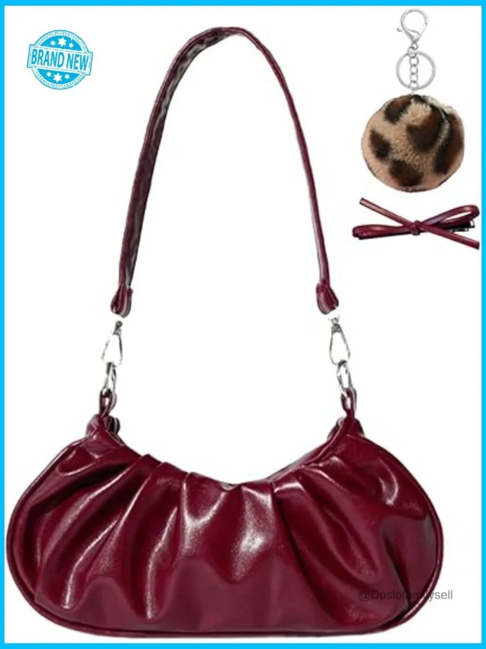 Vintage Hobo Shoulder Bag Faux Leather Minimalist Chic Retro Handbag Zipper